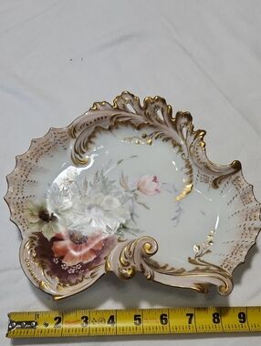 MR Porcelain Floral Gilt Trim Bowl from France